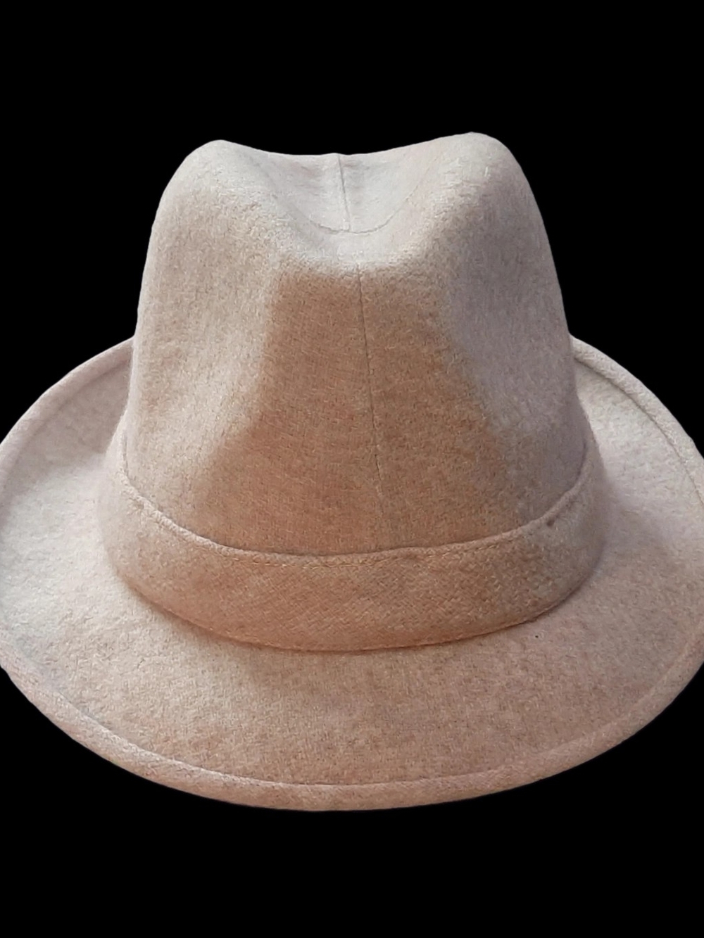 London Fog Wool Blend Fedora Soft Beige Tone Size 57/7